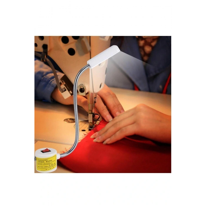 Metal T Spiral Dikiş Makinası Lambası Mıknatıslı 10 Ledli