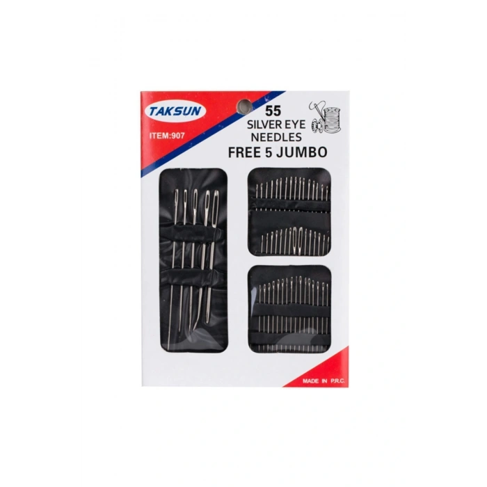 El Iğnesi 55 Adet Jumbo Dikiş Iğnesi 7 Farklı Boyut – Dikiş Makinesi Aksesuarı