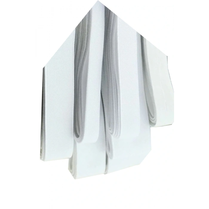 2 Cm 10 M Beyaz Dar Dokuma Bel Paça Don Lastiği Yassı Geniş Lastik Lateks Ürün 1 Adet