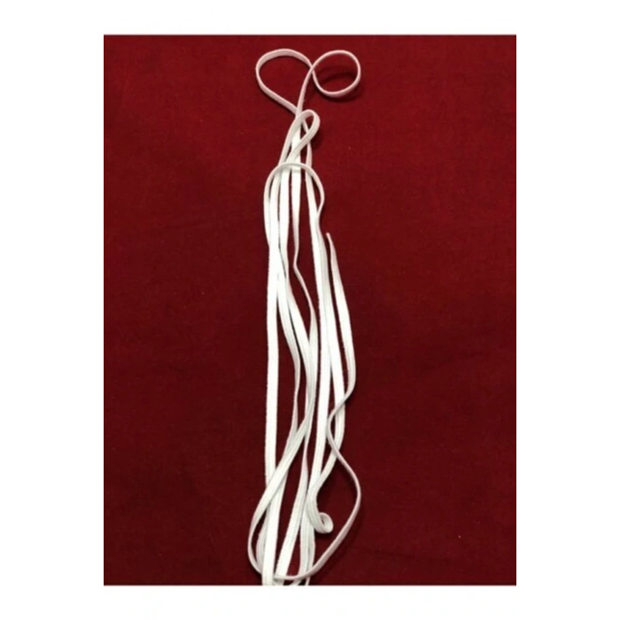 50 Mt Beyaz Yassı Maske Lastiği 5 Mm Örme Lastik