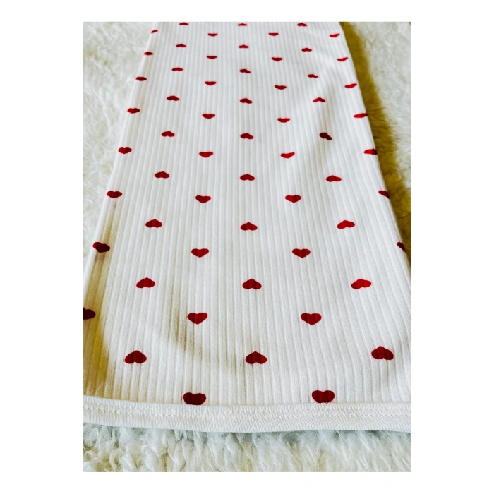 Fitilli Çift Katlı Kalpli Bebek Kundak Battaniye Not: (DİKKAT!!! ÇİFT KATLIDIR...)