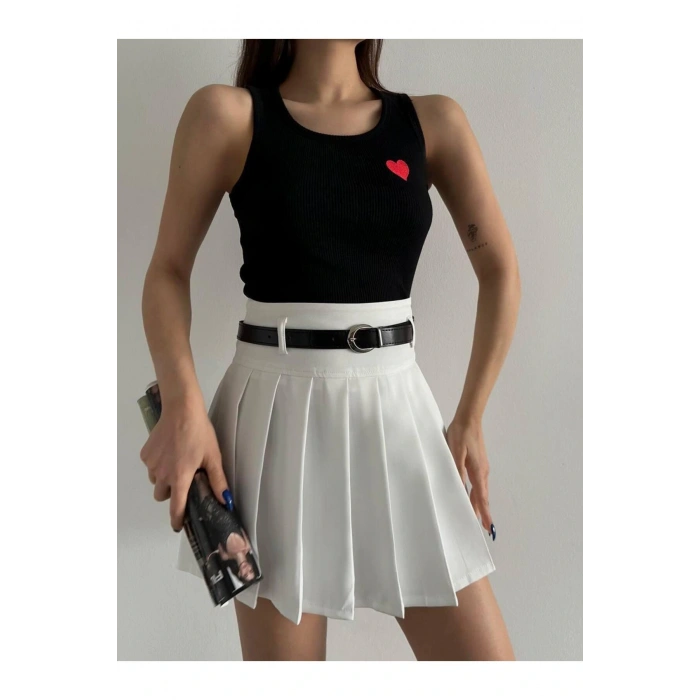 Fitilli Atlet Kalp İşlemeli Atlet Bluz