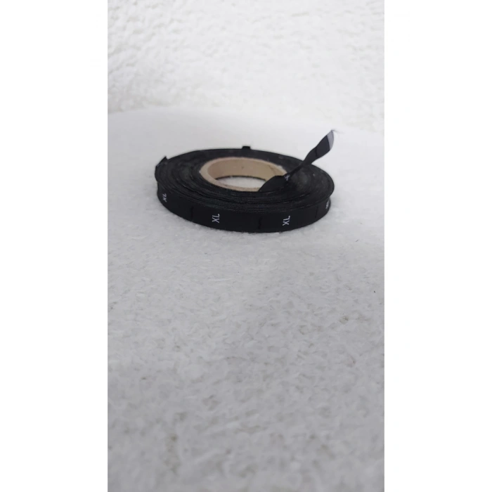 Siyah Beden Etiketi XL / Tırnak Etiketi ( 1 Rulo )