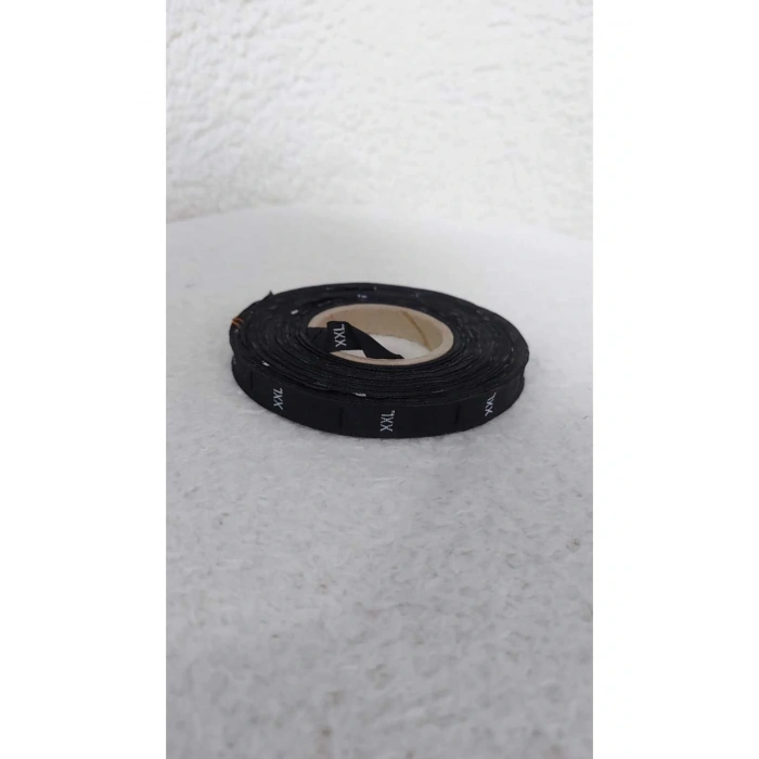 Siyah Beden Etiketi XXL / Tırnak Etiketi ( 1 Rulo )