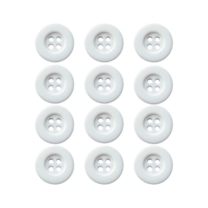 4 DELİK BEYAZ DÜĞME - 28 BOY - 50 ADET