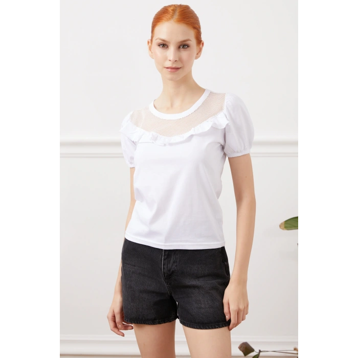 File Detaylı T-Shirt