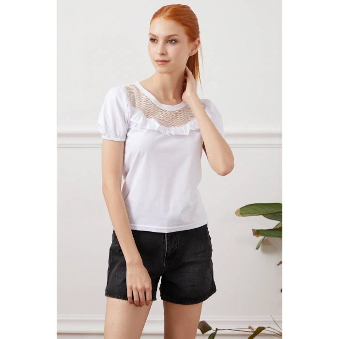 File Detaylı T-Shirt