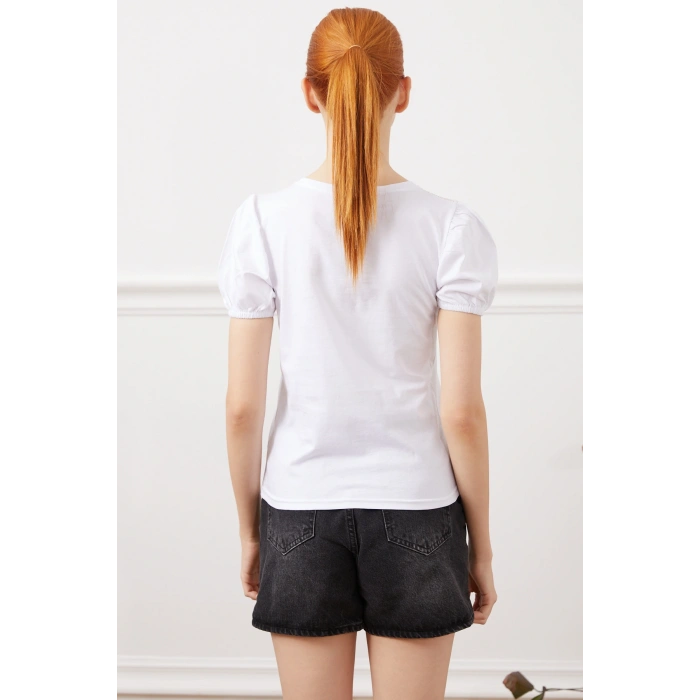 File Detaylı T-Shirt