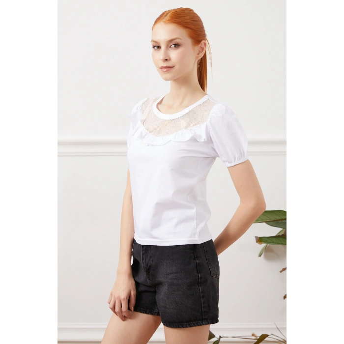 File Detaylı T-Shirt