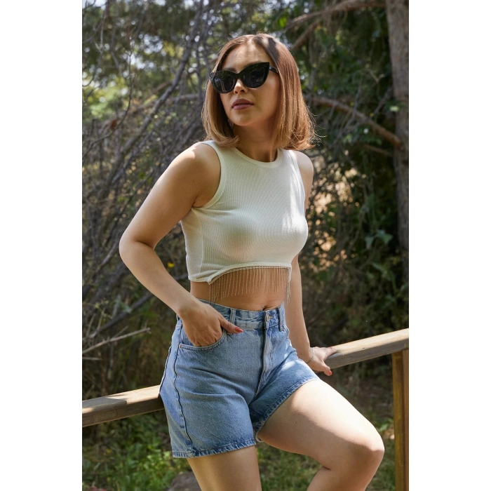 KADIN ZİNCİR DETAYLI BLUZ ATLET