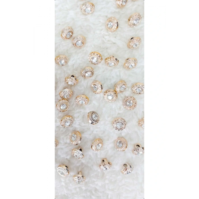 Metalize Taşlı Düğme 12mm 20 Adet (1409)