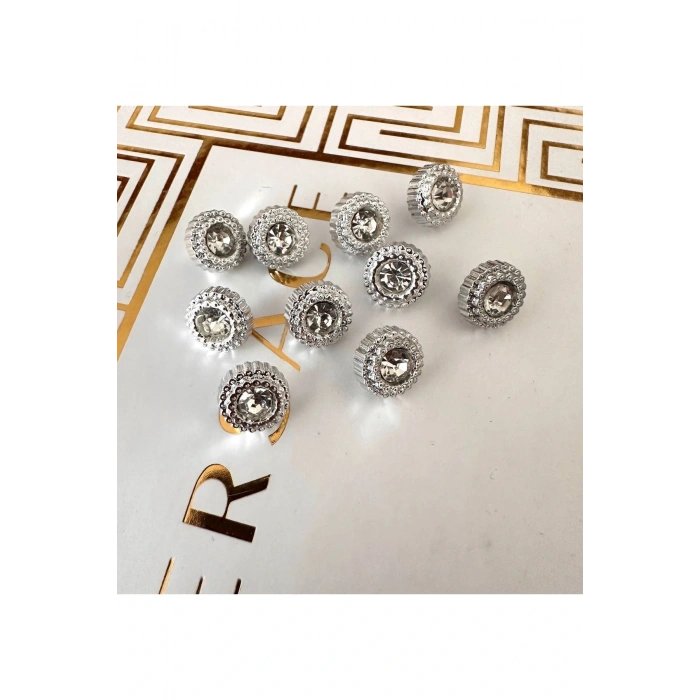 Büyük kristal taşlı metalize(plastik) gömlek düğmesi 10 ADET