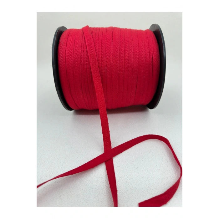 1 cm polyester balıksırtı şerit-5 metre-kırmızı