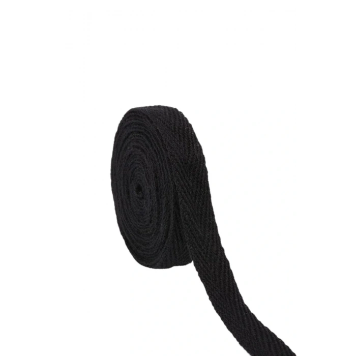 1cm Eninde Siyah Dar Dokuma Şerit Siyah Balıksırtı Ekstrafor 1cm 5metre