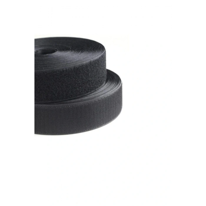 Siyah Cırt Cırtlı Bant 2 Çift Taraflı Amerikan Fermuarı 2 Cm Genişlik 1 Metre – Yapıştırıcı Ve Bant