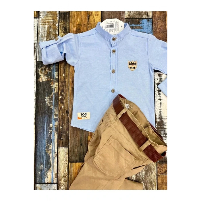 BEBEK HAKİM YAKA KETEN GÖMLEK TAKIM