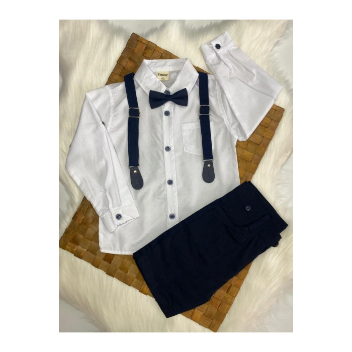 ERKEK ÇOCUK BEYAZ GÖMLEKLİ PAPYONLU 4 LÜ TAKIM