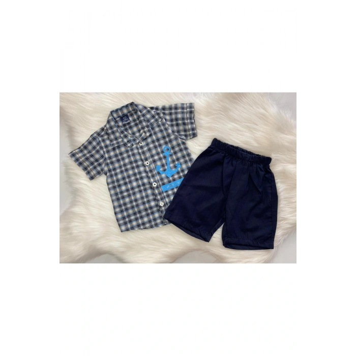 Erkek Çocuk Şortlu Gömlekli İkili Takım