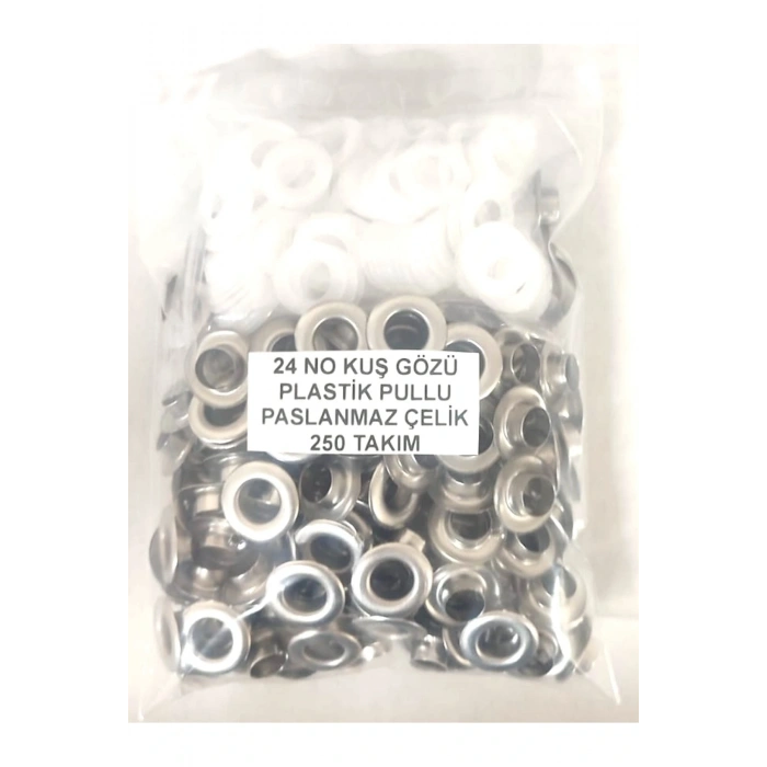 Kuş Gözü-24 No-paslanmaz Çelik-plastik Pullu-250 Takım