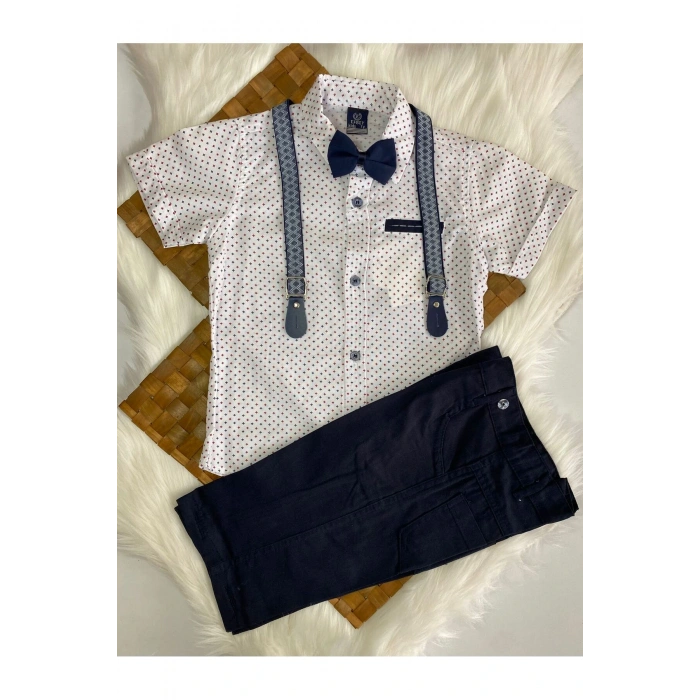 Erkek Çocuk Kısa Kollu Papyon ve Askılı 4Lü Takım