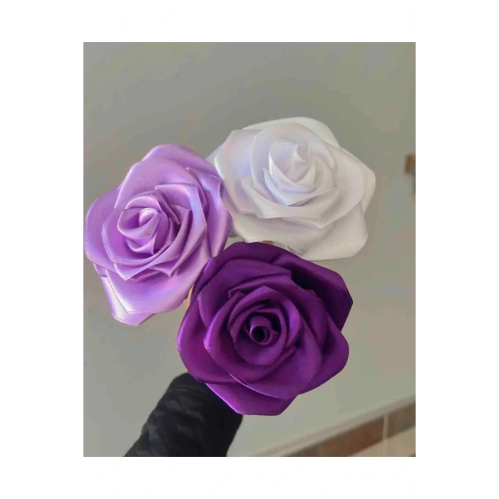 6 Cm Beyaz - Kırmızı Saten Kurdale 5 Metre 1.kalite Solmaz