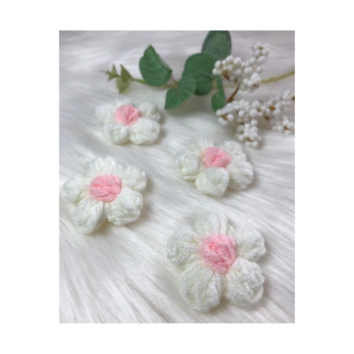 Toka Saç Bandı Çanta Dekorasyon Papatya 4 Adet