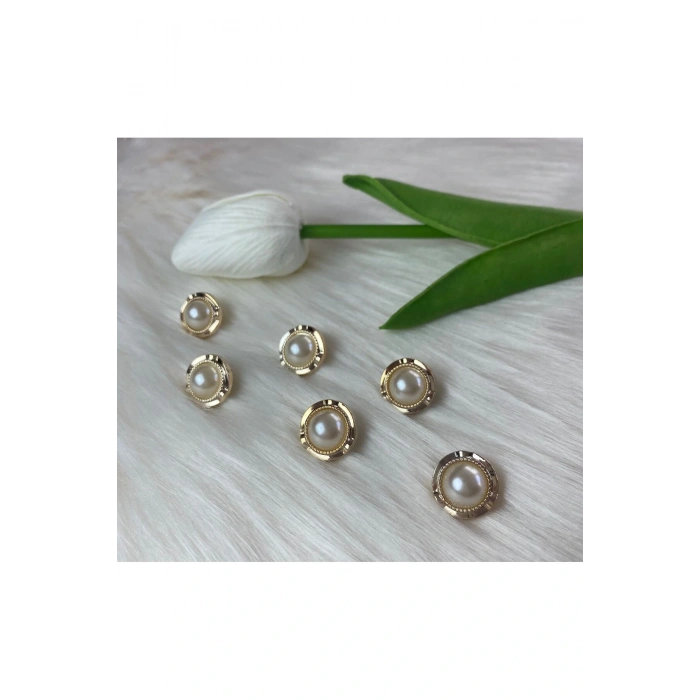 Metalize İncili Düğme (24boy) 15mm-10 Adet