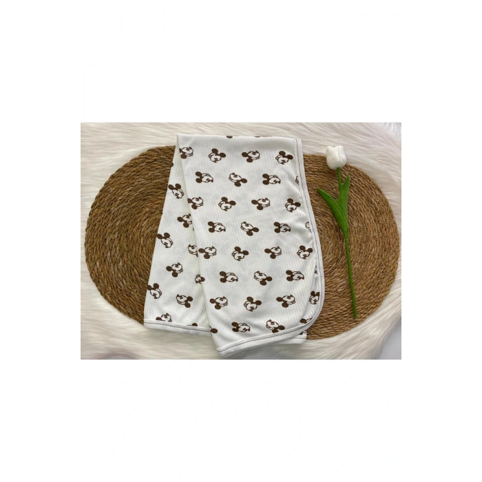 Fitilli Çift Katlı Mickey Mouse Bebek Battaniyesi