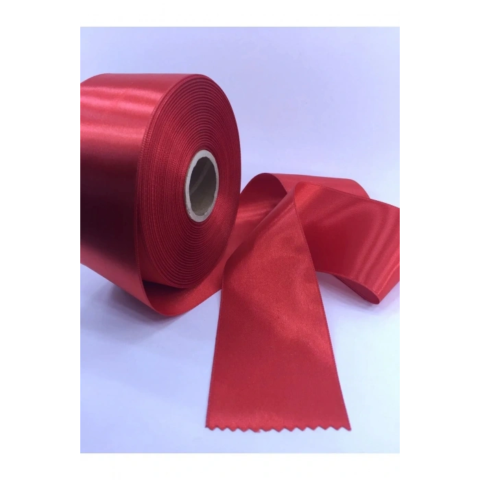 6 Cmkırmızı Saten Kurdale 5 Metre 1.kalite Solmaz
