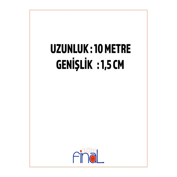 Final Düğme 1,5 cm x 10 Metre Beyaz Geniş Yassı Lastik – Bel, Paça, Don ve Elastik Bant İçin