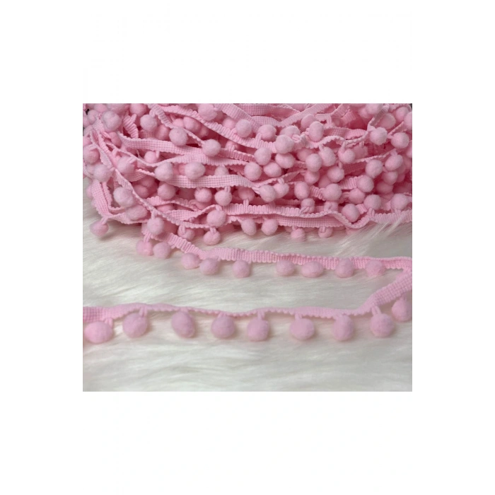 Pembe Şerit Ponpon 1 MT