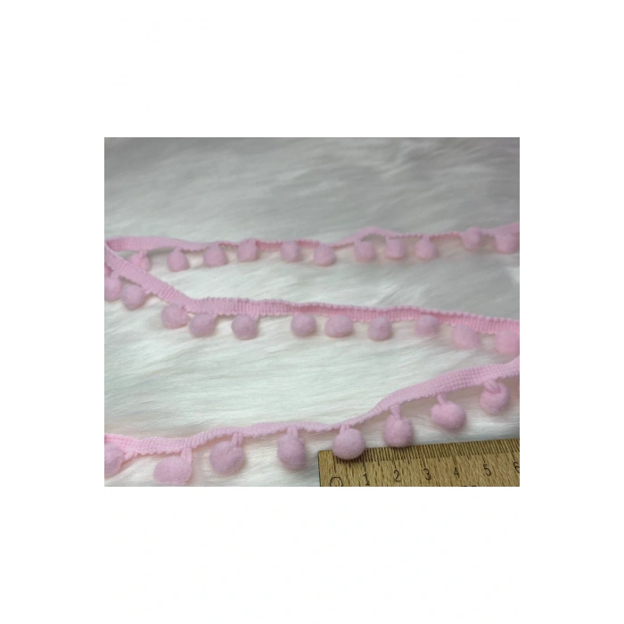 Pembe Şerit Ponpon 1 MT