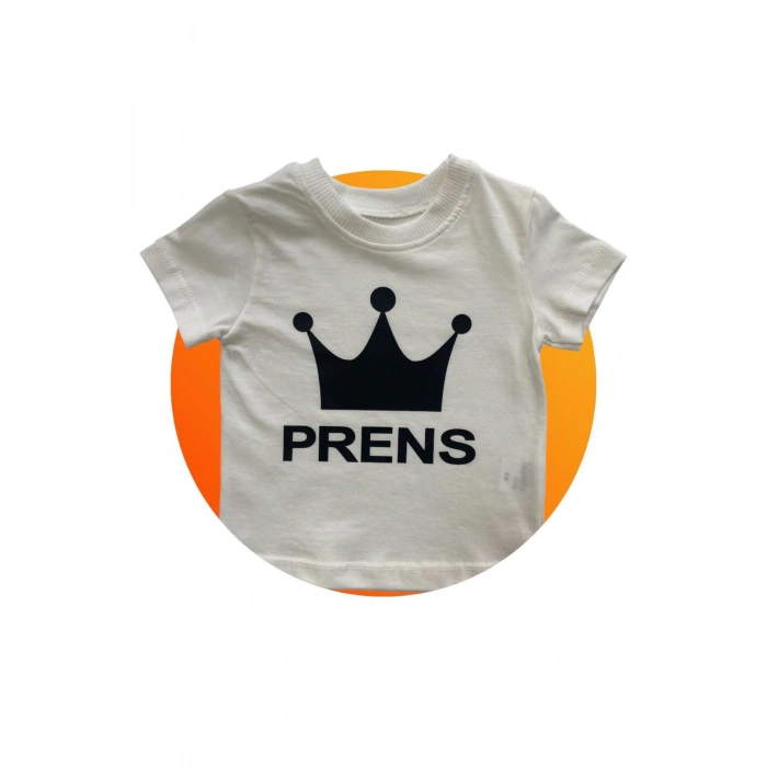 Erkek Çocuk Baskılı Beyaz T-Shirt