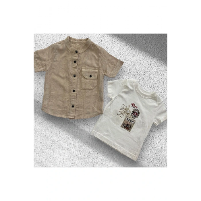 Erkek Çocuk Gömlek T-Shirt 2Lİ Takım