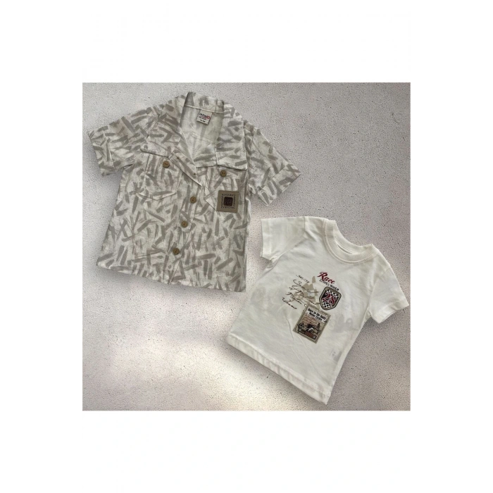 Erkek Çocuk Gömlek T-Shirt 2Lİ Takım