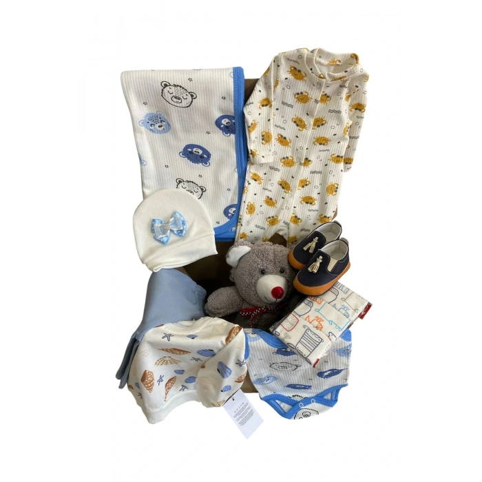 Yeni Doğan Erkek Bebek Hediyelik Seti Kutulu