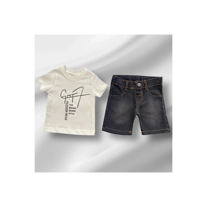 Erkek Çocuk Kot Şortlu Yazlık Takım