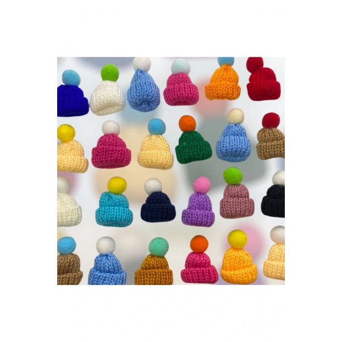 El Yapımı Minyatür Yün Bere-Şapka 6 ADET