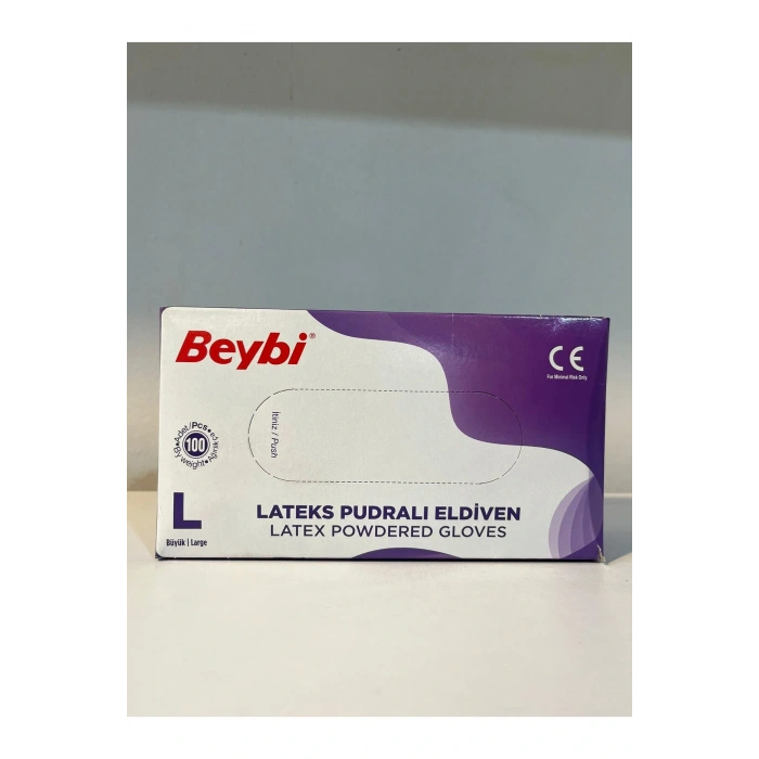 Lateks Eldiven Pudralı 100 Lü Paket - Medium (M Beden)