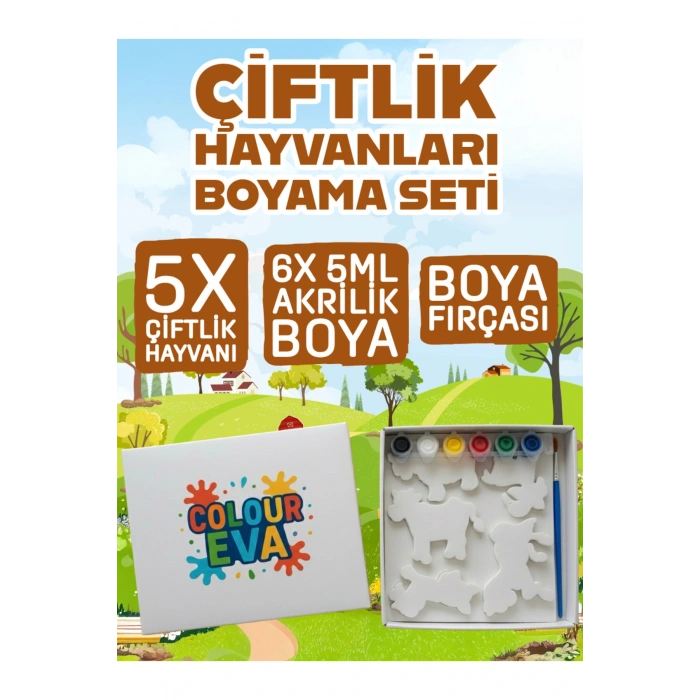 3D Çiftlik Hayvanları Boyama Seti ,Puzzle, Eva Baskı Süngeri. Çocuk Etkinlik, Montessori.