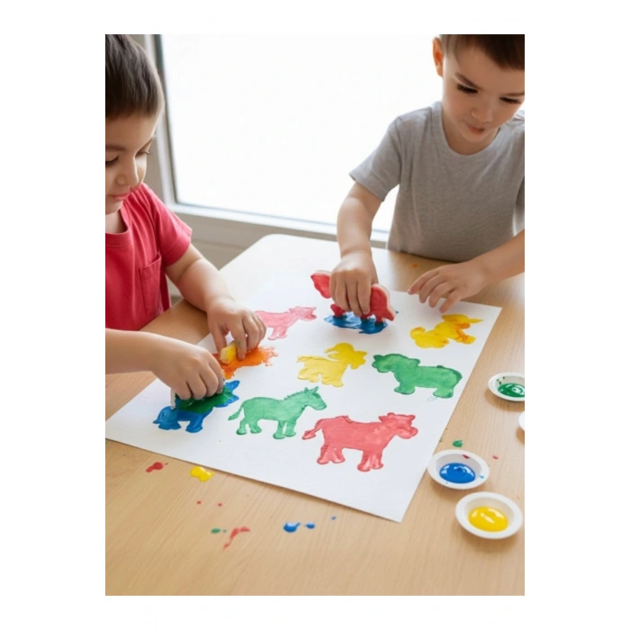 3D Çiftlik Hayvanları Boyama Seti ,Puzzle, Eva Baskı Süngeri. Çocuk Etkinlik, Montessori.