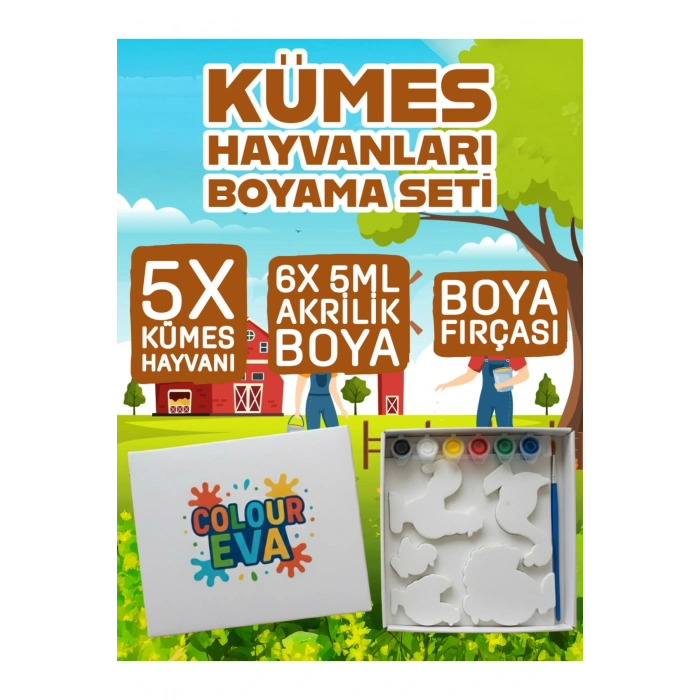 3D Kümes Hayvanları Boyama Seti ,Puzzle, Eva Baskı Süngeri. Çocuk Etkinlik, Montessori.