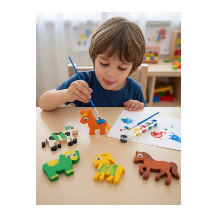 3D Kümes Hayvanları Boyama Seti ,Puzzle, Eva Baskı Süngeri. Çocuk Etkinlik, Montessori.
