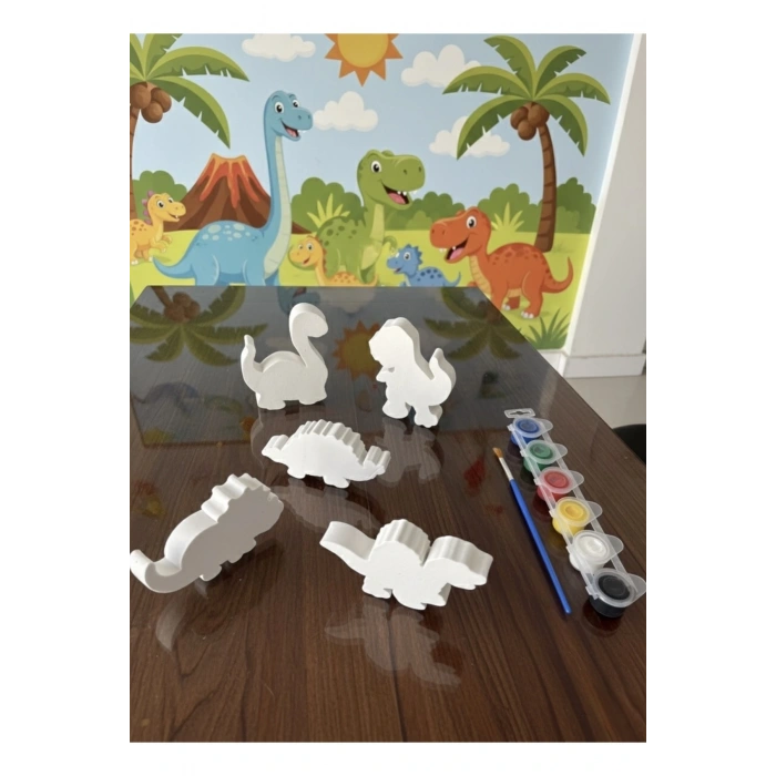 3D Dinozorlar Boyama Seti ,Puzzle, Eva Baskı Süngeri. Çocuk Etkinlik, Montessori
