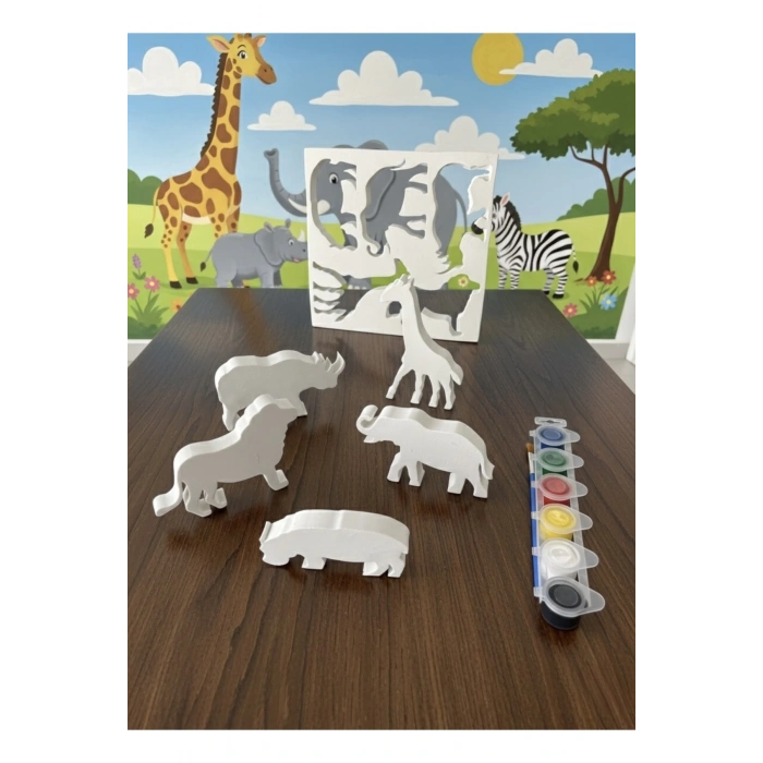 3D Hayvanat Bahçesi Boyama Seti ,Puzzle, Eva Baskı Süngeri. Çocuk Etkinlik, Montessori.