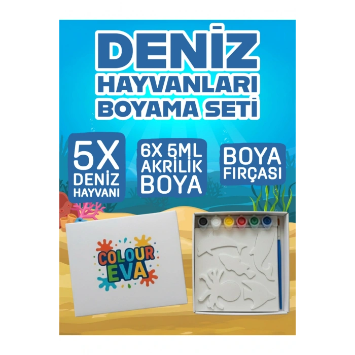 3D Deniz Hayvanları Boyama Seti ,Puzzle, Eva Baskı Süngeri. Çocuk Etkinlik, Montessori.