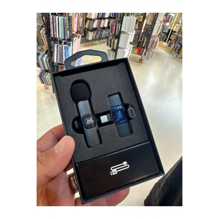 Kablosuz Yaka Mikrofonu Type-c Ve Lightning Uyumlu Ses Arayüzü Mini Yaka Mikrofonu