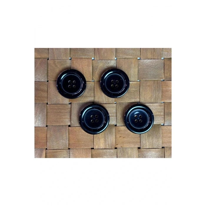 Trençkot Mont Düğmesi Siyah 10Lu 44 boy (28MM)