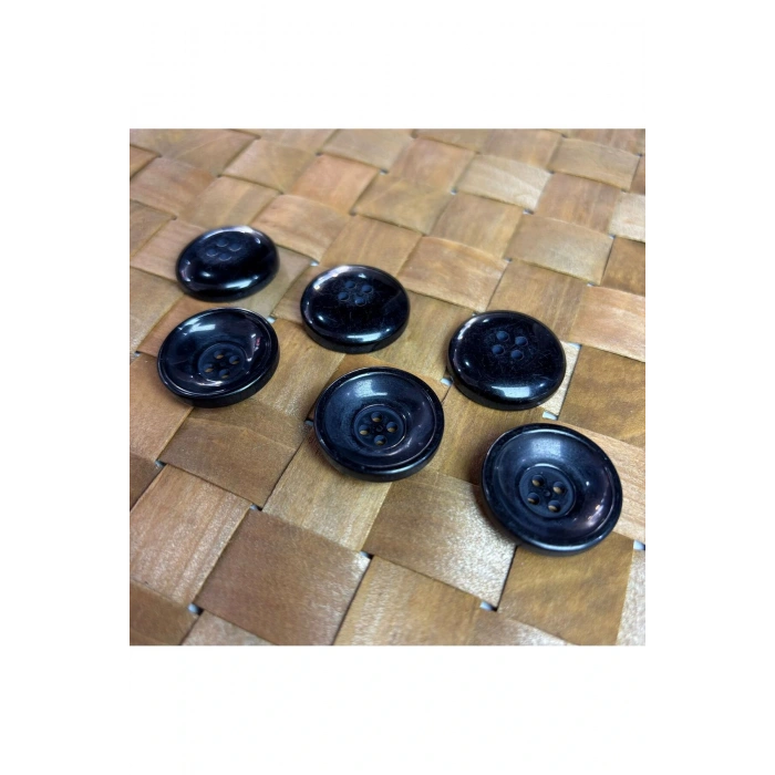 Siyah Oval Derin Düğme 10LU 40 BOY (25,4MM)