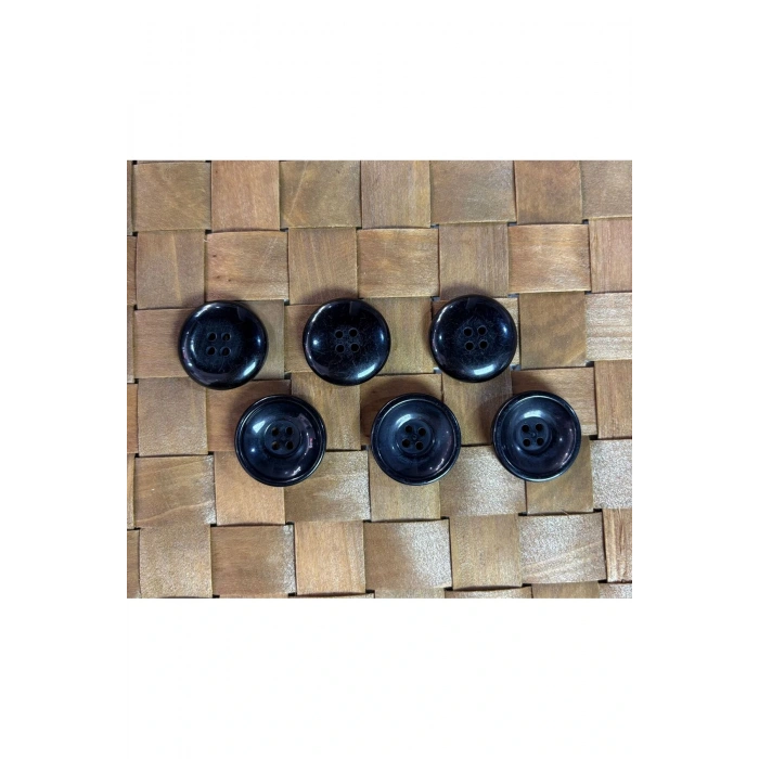 Siyah Oval Derin Düğme 10LU 40 BOY (25,4MM)
